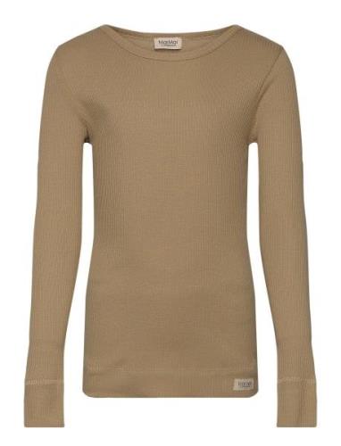 Plain Tee Ls Tops T-shirts Long-sleeved T-shirts Brown MarMar Copenhag...