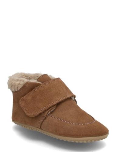 Beginners™ Shepheard Velcro Aamutossut Sisäkengät Brown Pom Pom