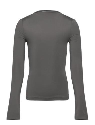 Basic Top Tops T-shirts Long-sleeved T-shirts Grey Hound