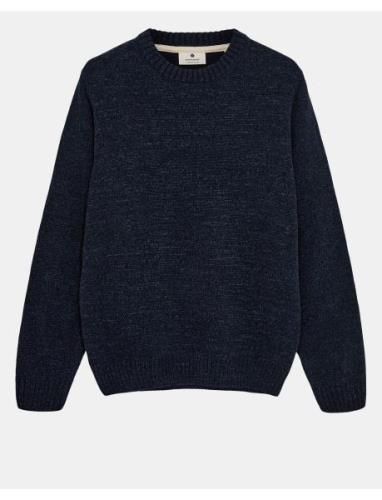 Aksune Chenille Knit Tops Knitwear Round Necks Navy Anerkjendt