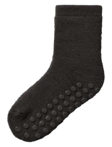 Nmmwaksi Wo/Bl Terry Sock W/Non Skid Sukat Black Name It