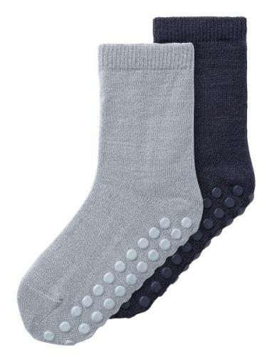 Nmmwak Wo/Bl 2P Sock W/Non Skid Sukat Navy Name It