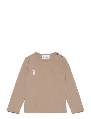 Unisex Shirt Tops T-shirts Long-sleeved T-shirts Beige Gugguu