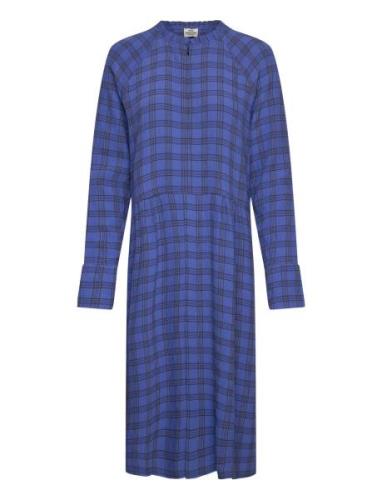 Check Pop Dupina Dress Polvipituinen Mekko Blue Mads Nørgaard