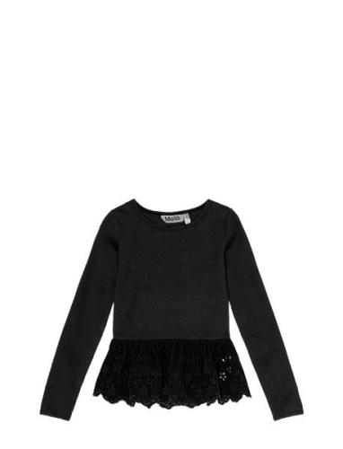 Riana Tops T-shirts Long-sleeved T-shirts Black Molo