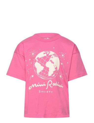 Mini Rodini Society Sp Ss Tee Tops T-shirts Short-sleeved Pink Mini Ro...