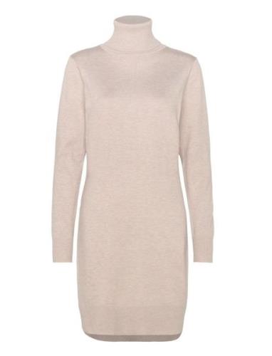 U6801, Milasz Rollneck Dress Polvipituinen Mekko Beige Saint Tropez