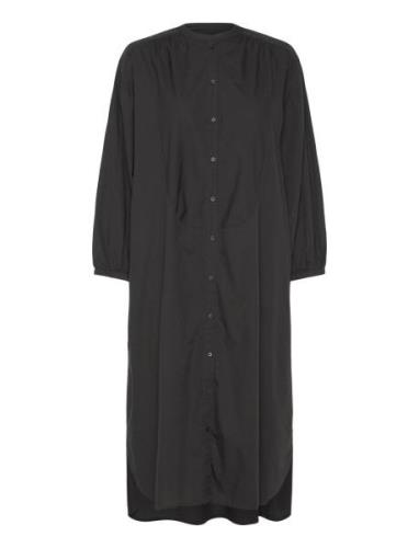 Lauren Shirtdress Poplin Polvipituinen Mekko Black Moshi Moshi Mind