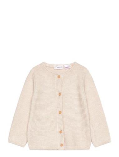 Button Knit Cardigan Tops Knitwear Cardigans Cream Mango