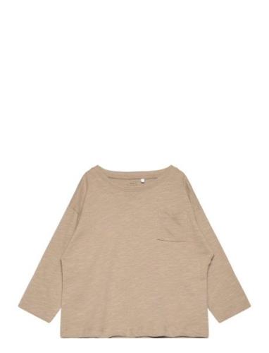 Nmmvebbe Ls Rlx Top Tops T-shirts Long-sleeved T-shirts Beige Name It