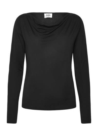 Elianna Top Tops T-shirts & Tops Long-sleeved Black Twist & Tango