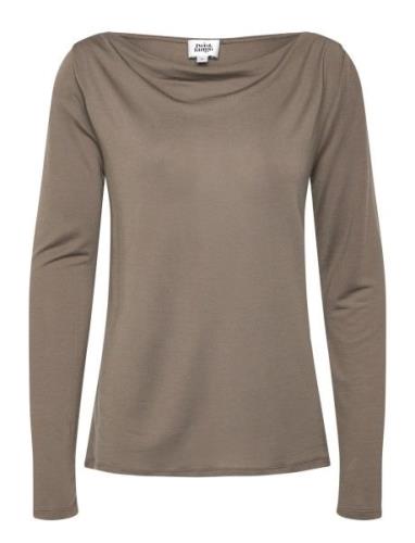 Elianna Top Tops T-shirts & Tops Long-sleeved Khaki Green Twist & Tang...