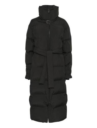 Pinaragz Long Puffer Topattu Pitkä Takki Black Gestuz