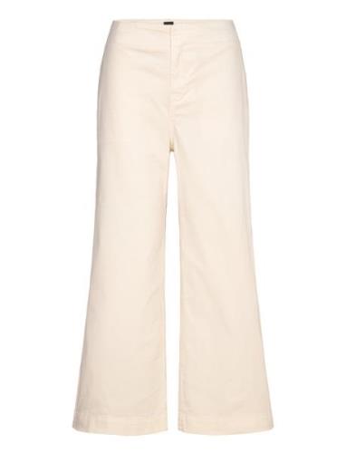 C_Tahiana-D Bottoms Trousers Wide Leg Cream BOSS