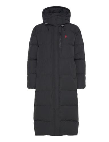 Hooded Down Jacket Topattu Pitkä Takki Black Polo Ralph Lauren