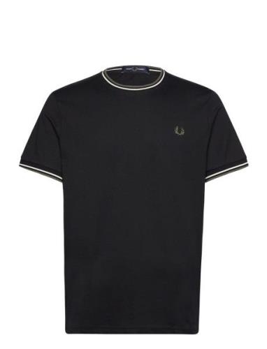 Twin Tipped T-Shirt Designers T-shirts Short-sleeved Black Fred Perry