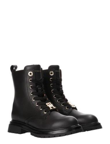 Tommy Hilfiger Lace-Up Ankle Boots Black Bootsit Nauhalliset Saapikkaa...