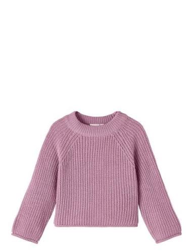 Nmfvenja Ls Loose Short Knit Tops Knitwear Pullovers Pink Name It