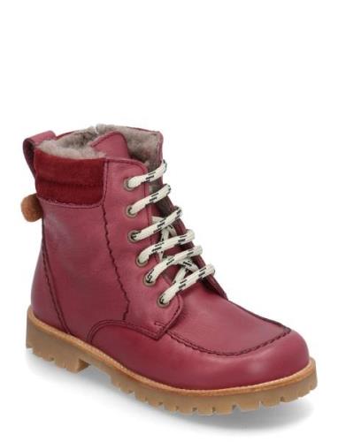 Rub Sole™ Lace Boot Tex Nauhalliset Talvikengät Red Pom Pom