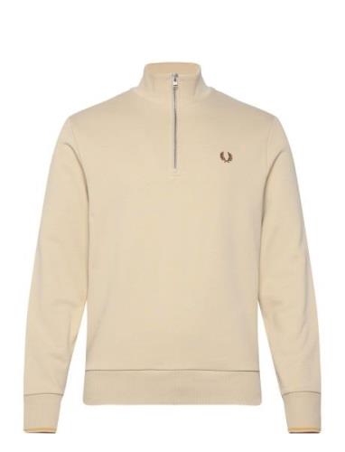 Half Zip Sweatshirt Tops Sweat-shirts & Hoodies Sweat-shirts Beige Fre...