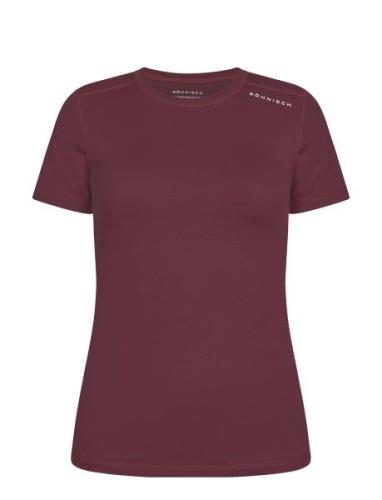 Jacquard Tee Sport T-shirts & Tops Short-sleeved Burgundy Röhnisch