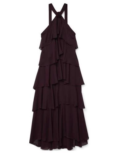 Vmfelicia Sl Ruffle Maxi Dress Exp Maksimekko Juhlamekko Burgundy Vero...