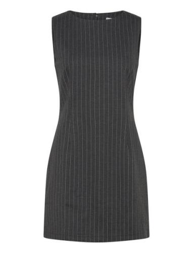 Striped Short Dress Lyhyt Mekko Grey Mango