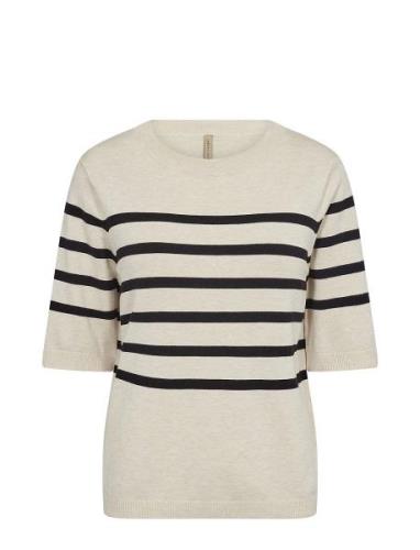 Sc-Dollie Stripe Tops Knitwear Jumpers Beige Soyaconcept