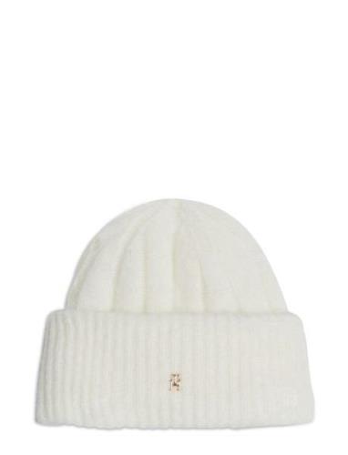 Th Timeless Beanie Accessories Headwear Beanies White Tommy Hilfiger