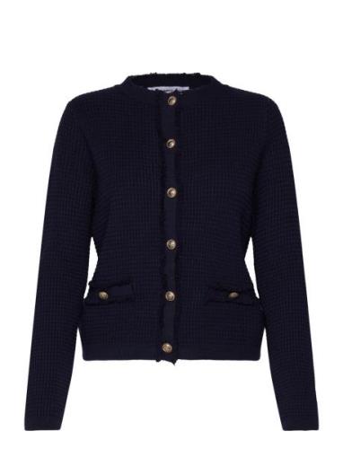 Button Knit Cardigan Tops Knitwear Cardigans Navy Mango