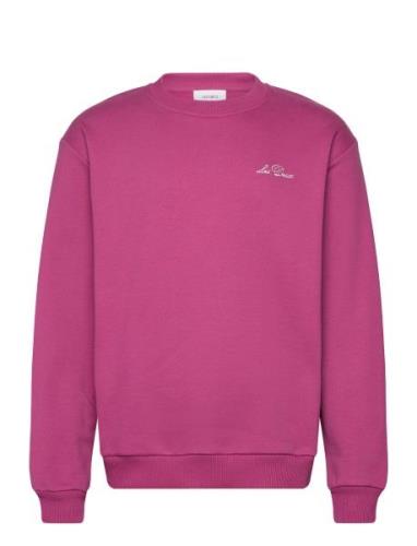 Crew Sweatshirt Tops Sweat-shirts & Hoodies Hoodies Pink Les Deux