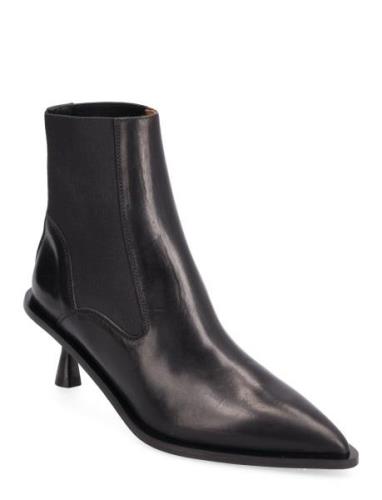 Trino Black Vacchetta Shoes Boots Ankle Boots Ankle Boots With Heel Bl...