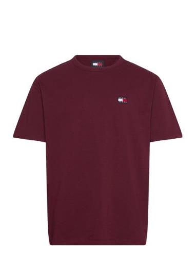 Tjm Reg Badge Tee Ext Tops T-shirts Short-sleeved Burgundy Tommy Jeans