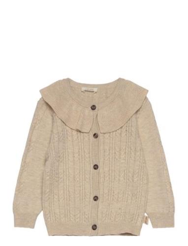 Cardigan Knit Cabel Collar Tops Knitwear Cardigans Beige Petit Piao