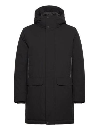 Tech Hooded Parka Parka Takki Black Tom Tailor