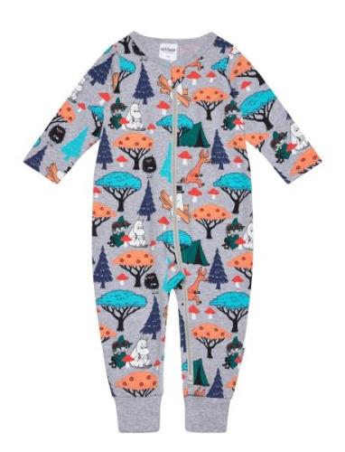 Mushrooms Pyjamas Pyjama Sie Jumpsuit Haalari Grey Martinex