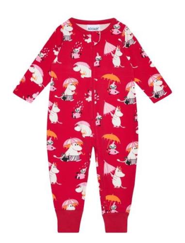 Rainy Day Pyjamas Pyjama Sie Jumpsuit Haalari Red Martinex