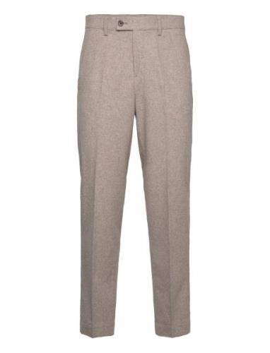 Flannel Wool Blend Formal Pant Bottoms Trousers Formal Beige Lindbergh