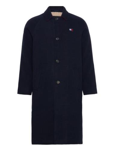 Tjm Wool Coat Villakangastakki Pitkä Takki Navy Tommy Jeans