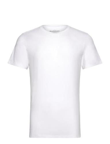 Crew-Neck Tencel Tops T-shirts Short-sleeved White Bread & Boxers