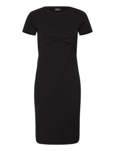 Olmadelie S/S O-Neck Dress Jrs Polvipituinen Mekko Black Only Maternit...