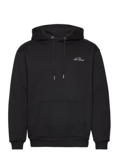 Crew Hoodie Tops Sweat-shirts & Hoodies Hoodies Black Les Deux