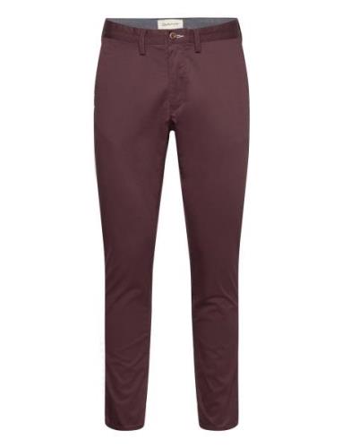 Slim Twill Chinos Bottoms Trousers Chinos Burgundy GANT