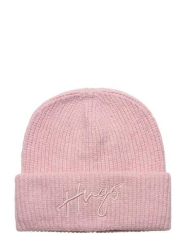 Socialy_Hat Accessories Headwear Beanies Pink HUGO