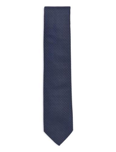 Polyester Tie W?. Pattern 7 Cm Solmio Kravatti Navy Lindbergh Black