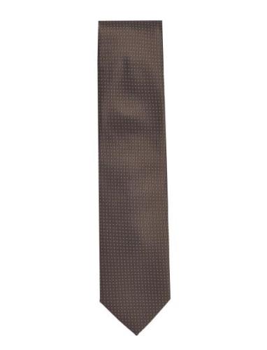 Polyester Tie With Dots 7 Cm Solmio Kravatti Khaki Green Lindbergh Bla...