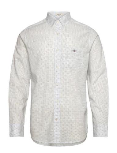 Reg Micro Print Shirt Tops Shirts Casual Cream GANT