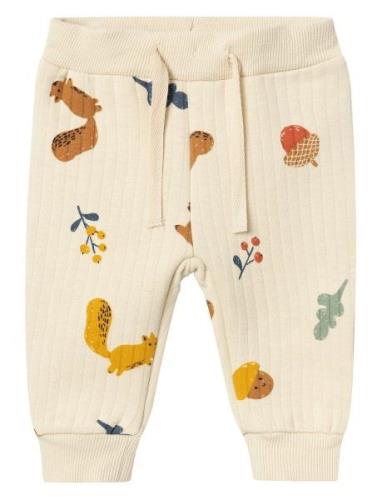 Nbnohappy Quilt Pant Bottoms Sweatpants Cream Name It