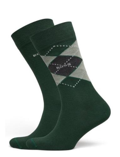 2P Rs Argyle Cc Underwear Socks Regular Socks Green BOSS