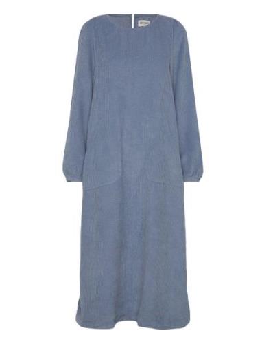 Lucasll Midi Dress Ls Polvipituinen Mekko Blue Lollys Laundry